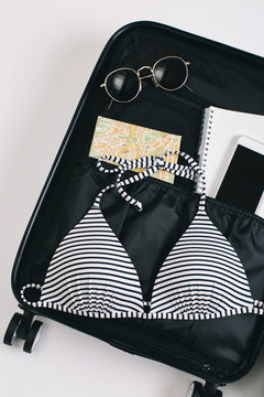 Packing for holiday.