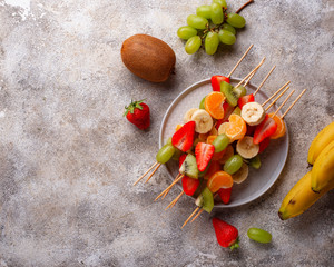 Fruit skewers, healthy summer snack