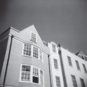 Black and white film photo taken in Oxford