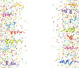 seamless colored confetti and streamers