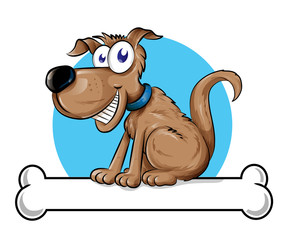 Dog mascot logo with Bone.illustration