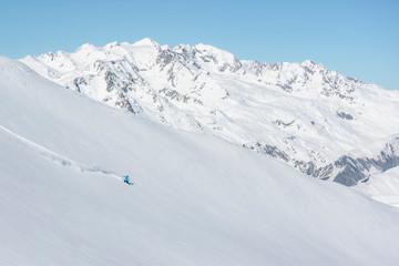 Snowboarding in the French ALps