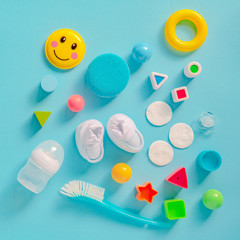 Baby boy personal accessories, top view