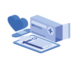 medicine drugs on white background