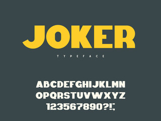 Latin uppercase alphabet letters and numbers. Vector illustration