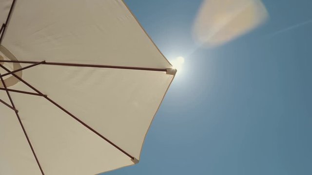 Umbrellas from the sun on the beach.
