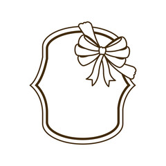 silhouette of frame with ribbon in white background