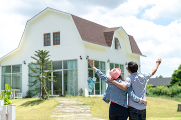 Couple happy to have moved into the new home of their dreams