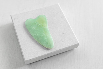 Gua sha jade massage beauty tool for massaging slimming facial theray.
