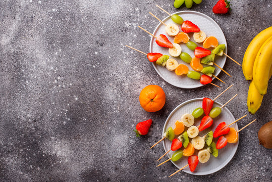 Fruit skewers, healthy summer snack
