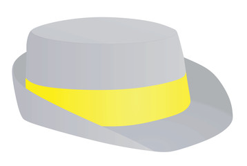 Grey bowler hat. vector illustration