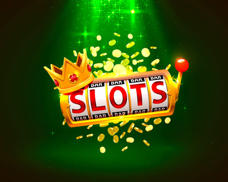 King slots 777 banner casino on the green background. Vector 