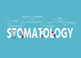 Dental clinic concept design for web banners, infographics, poster, web page concept. Dental Clinic Background. Vector illustration