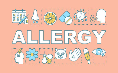 Allergy word concepts banner