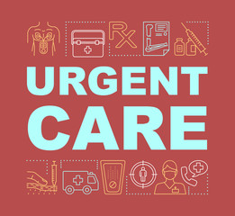 Naklejka premium Urgent care word concepts banner