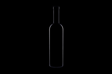 wine bottle silhouette over black background