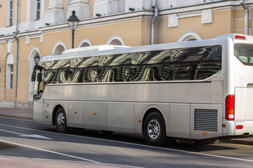 bus in the historic center of the city