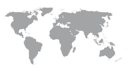 Fototapeta na wymiar World map isolated on white background. Dotted world map. Vector illustration