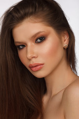 Obraz premium Portrait of a beautiful woman. Studio photo session