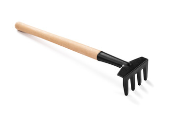 Rake for house plants on isolated white background