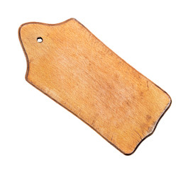 Vintage wooden cutting board on an isolated white background