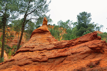 The ochre cliffs of Roussillon, ranked as one of the most beautiful villages of France