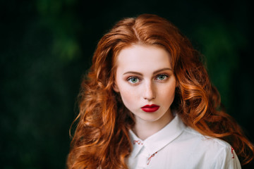 curly red hair