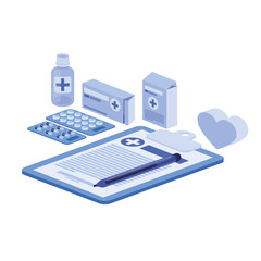 medicine drugs on white background