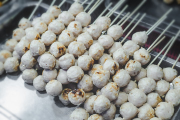 Street skewer food in Thailand style.