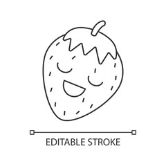 Strawberry cute kawaii linear character