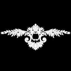 Black vintage baroque ornament, corner. Retro pattern antique style acanthus.Black vintage baroque ornament, corner. Retro pattern antique style acanthus.