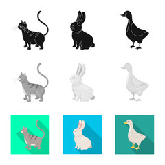 Vector illustration of breeding and kitchen  logo. Collection of breeding and organic  stock symbol for web.