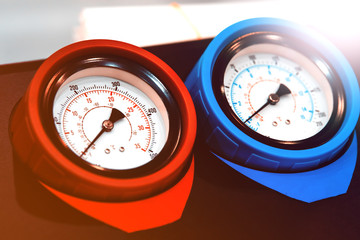 The pressure from the compressor