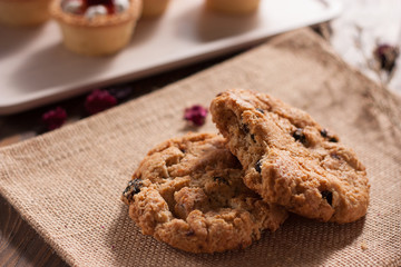 Daily homemade Cookies on wood board