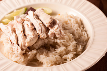 steam chiken with rice