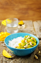 Mango chicken coconut curry with rice