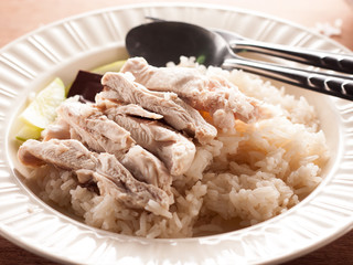 steam chiken with rice