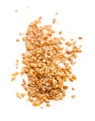 Dry bulgur wheat grains.