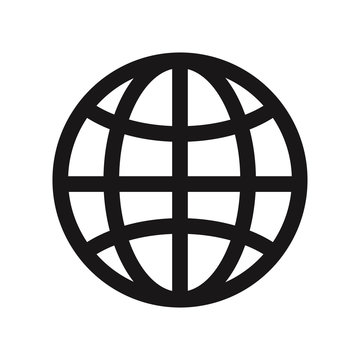 Earth grid icon. Web symbol