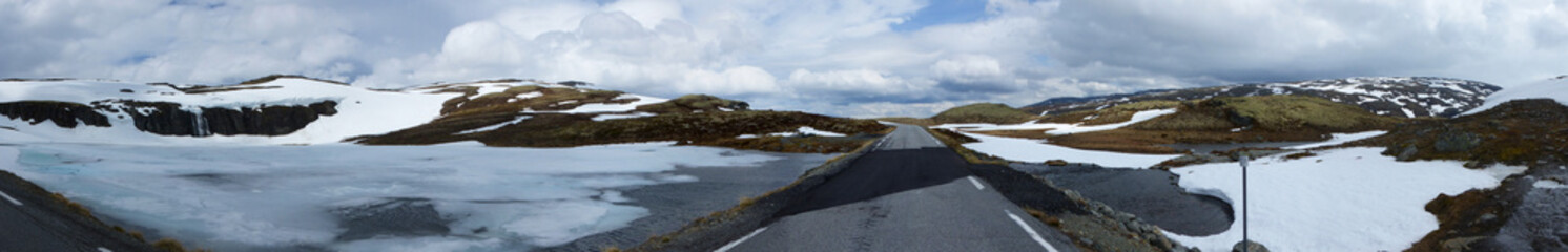 Mountainroad Aurlandsvegen between Aurland and Laerdal. National tourist route, Norway.
