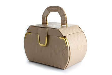 Leather box for cosmetic or jewelery