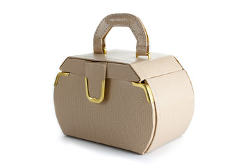 Leather box for cosmetic or jewelery