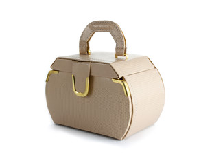 Leather box for cosmetic or jewelery