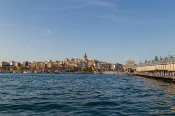 Galata Tower view during sunset and beautiful colors