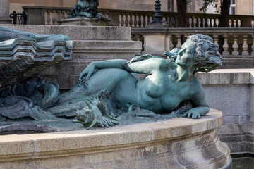 BRISTOL, UK - MAY 13 : Close up of the fountain outside the Victoria Rooms University building in...