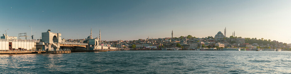 Western part of Istanbul panorama during evening
