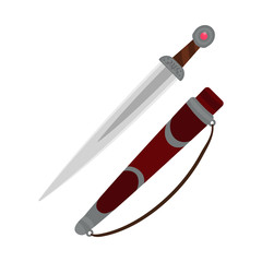 Isolated object of dagger  and knife symbol. Set of dagger  and engraving stock vector illustration.