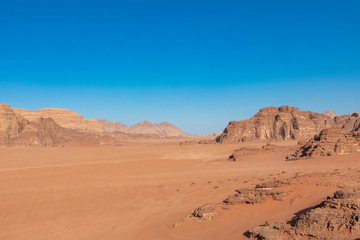 Fototapeta na wymiar Wadi Rum Red Desert, Jordan, Middle East.