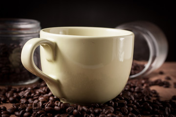 image of coffee cup on wood