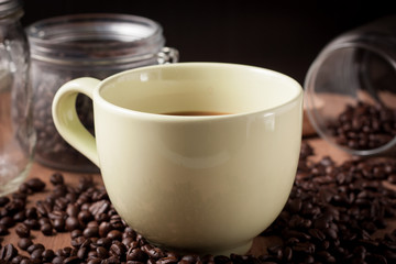 image of coffee cup on wood